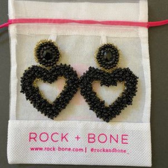 ROCK + BONE Heart-Shaped Earrings - Picture 1 of 3